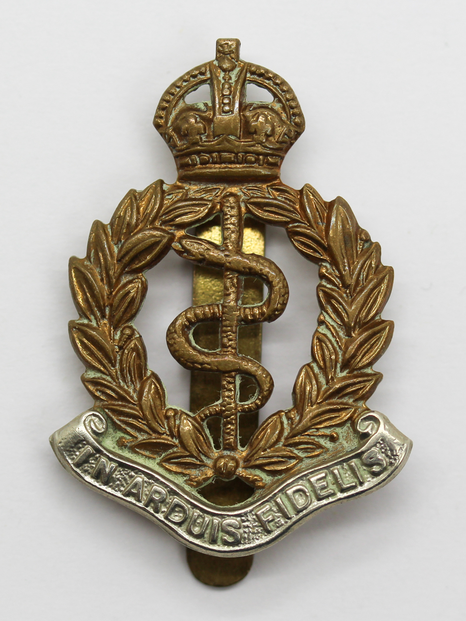 Royal Army Medical Corps (R.A.M.C.) Bi-metal Cap Badge - King's Crown