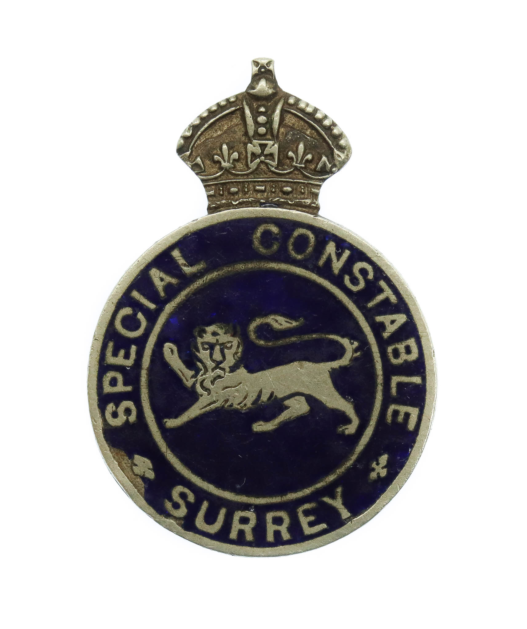 Surrey Special Constabulary Enamelled Lapel Badge - King's Crown