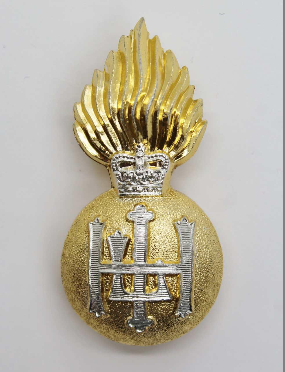 Royal Highland Fusiliers Anodised (Staybrite) Cap Badge - Queen's Crown