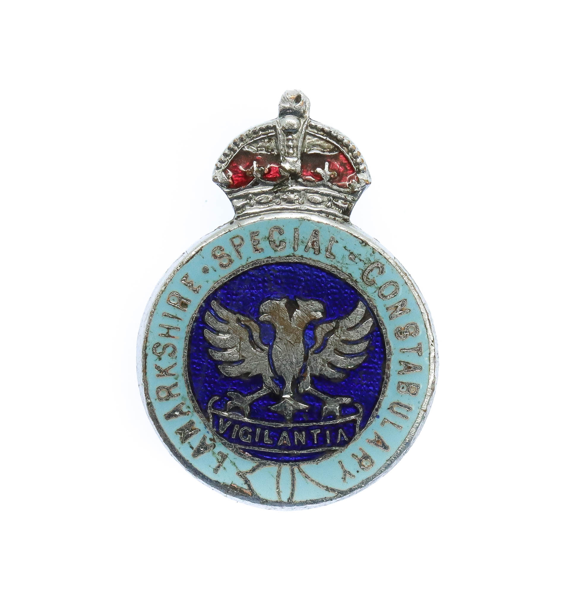 Lanarkshire Special Constabulary Enamelled Lapel Badge - King's Crown