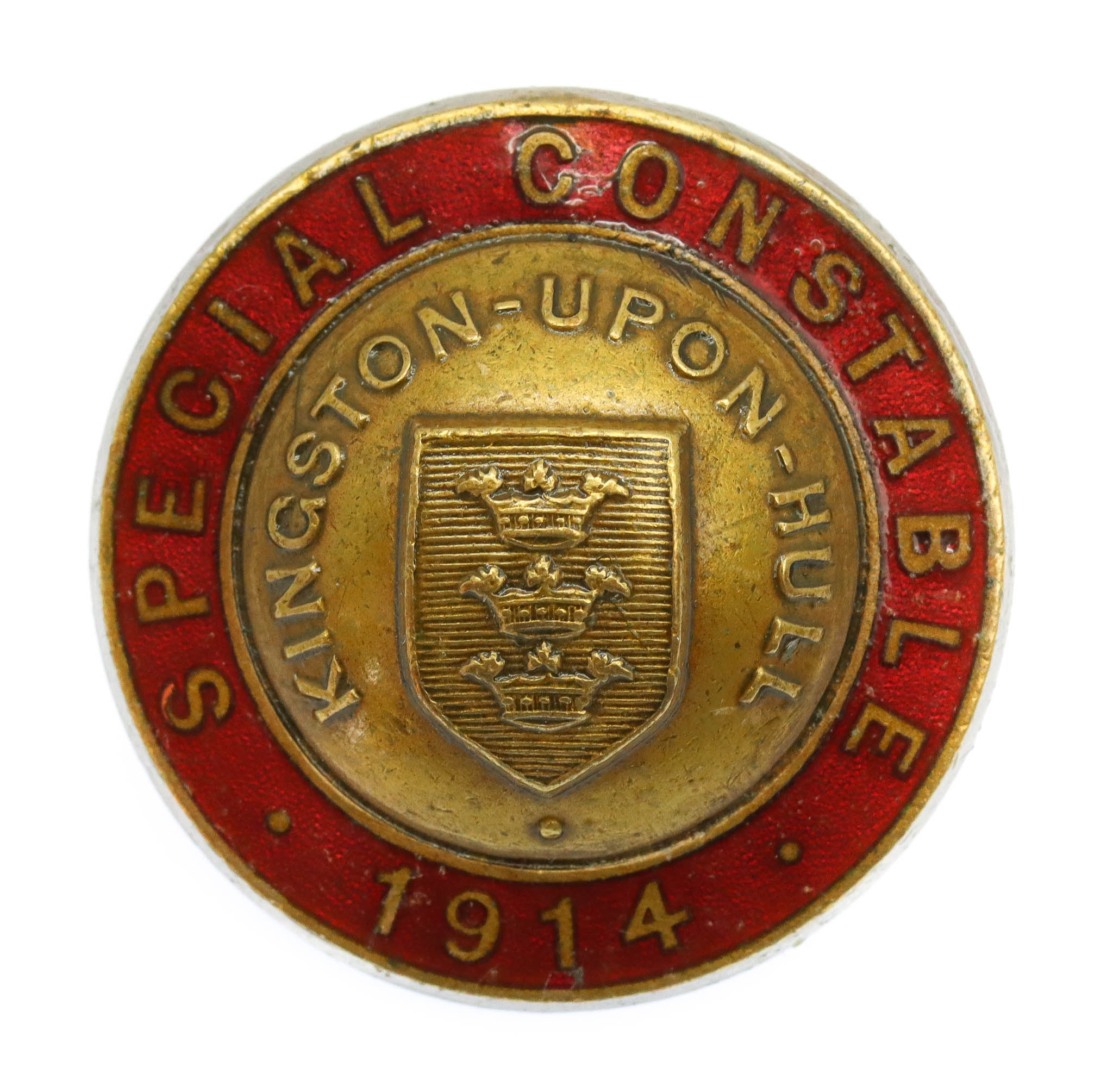 WW1 Kingston-Upon-Hull Special Constabulary 1914 Enamelled Lapel/Cap Badge
