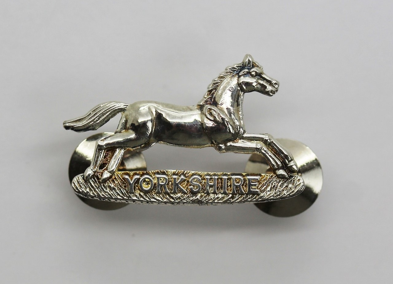 Prince of Wales Own Regiment of Yorkshire Chrome Collar Badge