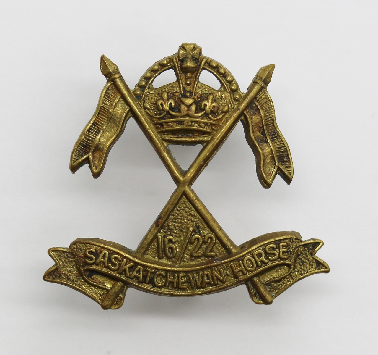 Canadian 16/22 Saskatchewan Horse Collar Badge - King's Crown