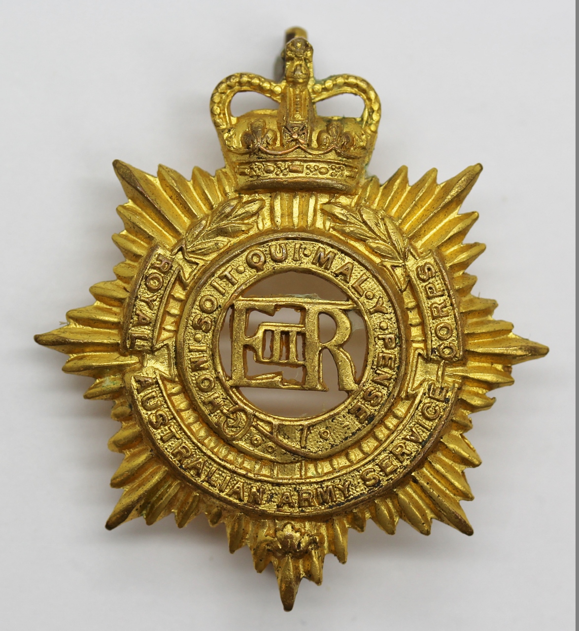 Royal Australian Army Service Corps Cap Badge - Queen's Crown