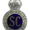 Lincolnshire Special Constabulary Enamelled Cap Badge - King's Crown
