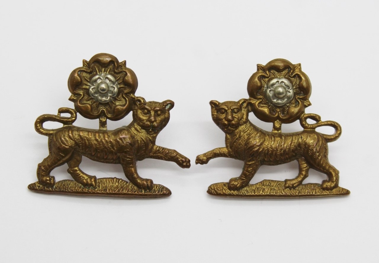 Pair of York and Lancaster Regiment Collar Badges