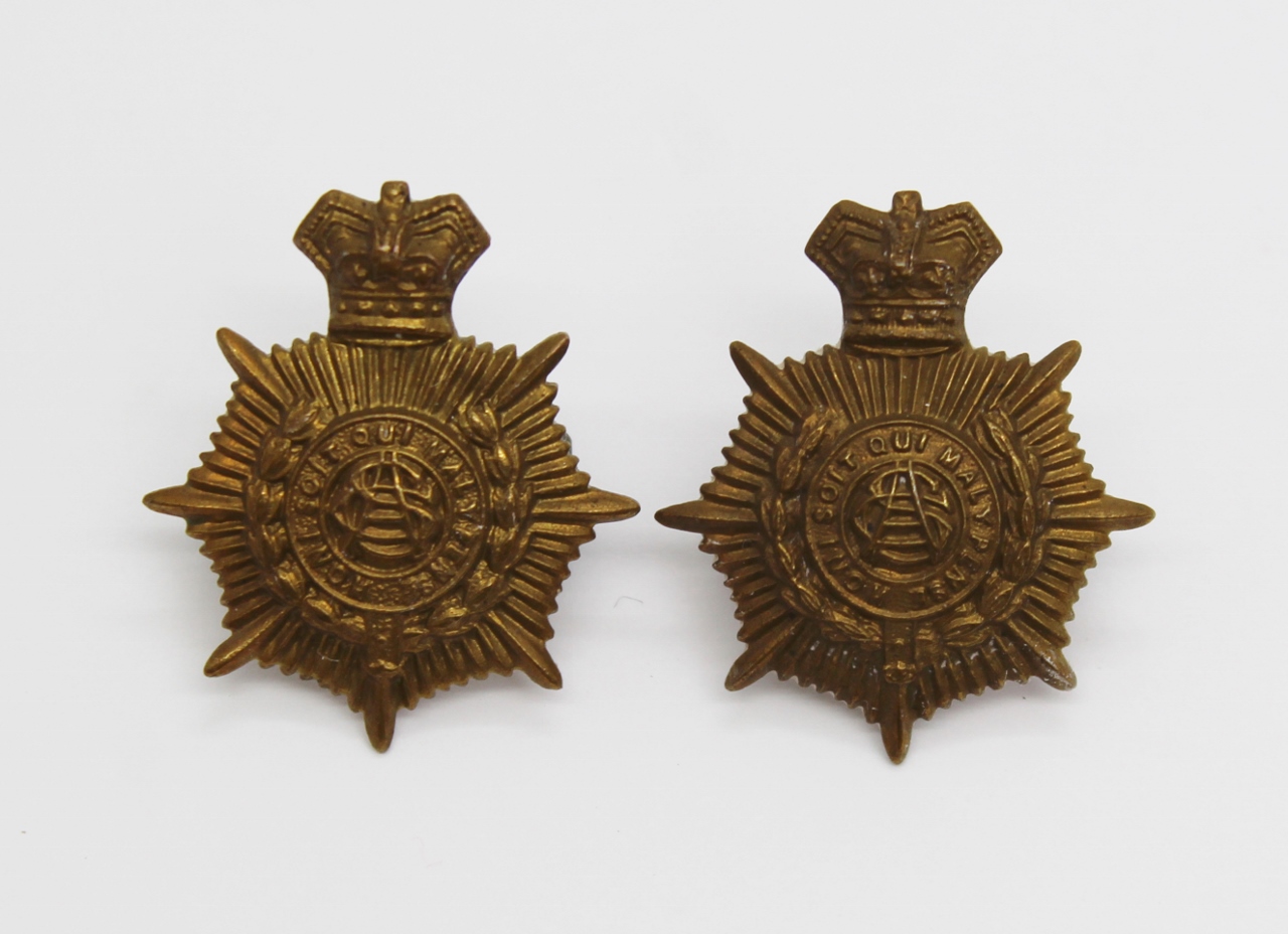 Pair of Victorian Army Service Corps (A.S.C.) Collar Badges.
