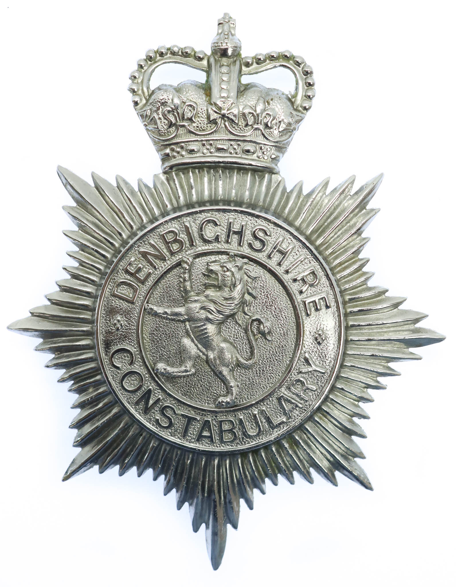 Denbighshire Constabulary Helmet Plate - Queen's Crown