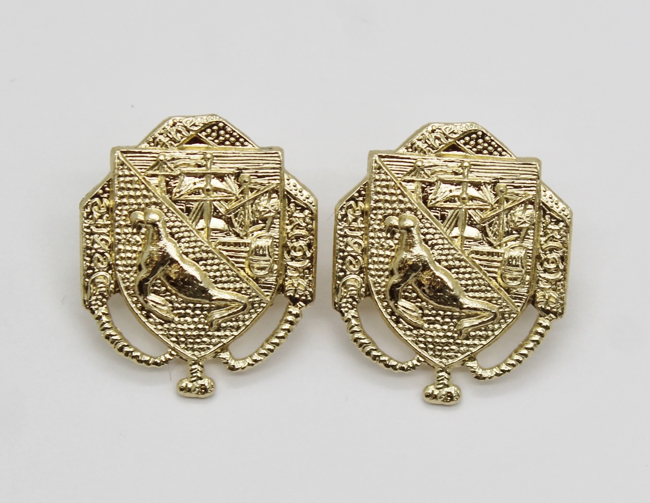 Pair of Falkland Islands Defence Force Anodised (Staybrite) Collar Badges