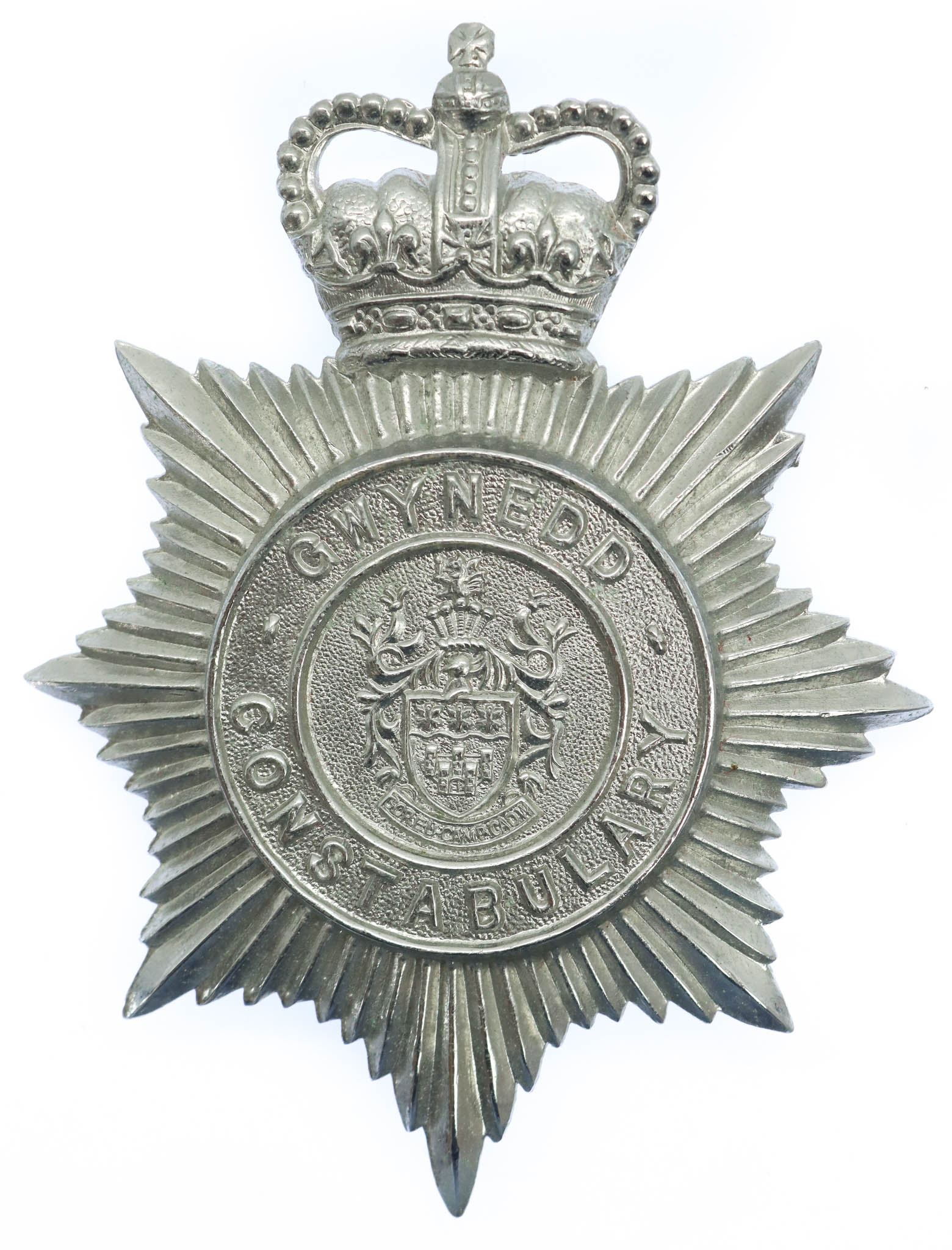 Gwynedd Constabulary Helmet Plate - Queen's Crown