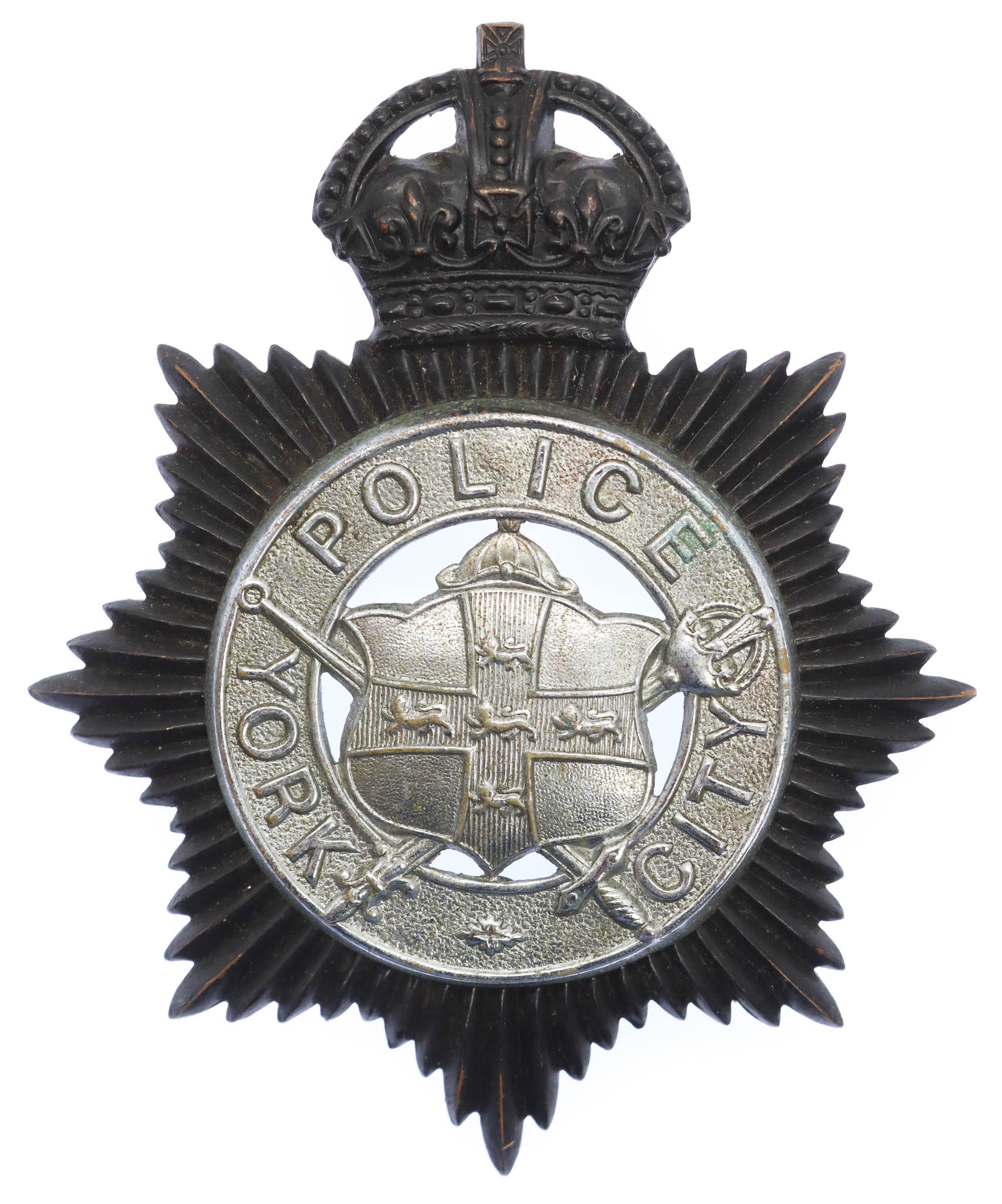 York City Police Night Helmet Plate - King's Crown