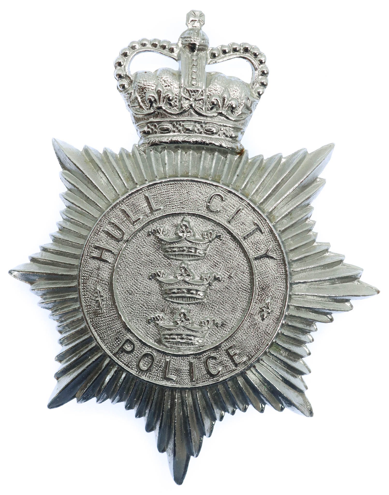 Hull City Police Helmet Plate - Queen's Crown