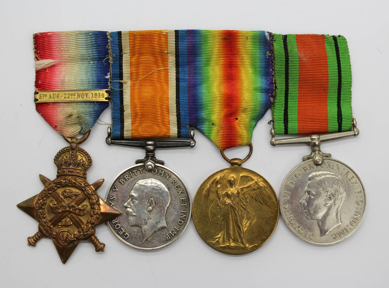 WW1 1914 Mons Star Trio and WW2 Defence Medal Group - Dvr. F.W. Adams, 23rd Fd Coy. Royal Engineers