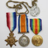 WW1 1914 Mons Star Medal Trio with Dog Tag - Pte. H. Bowers, Lancashire Fusiliers (Later R.F.C.)