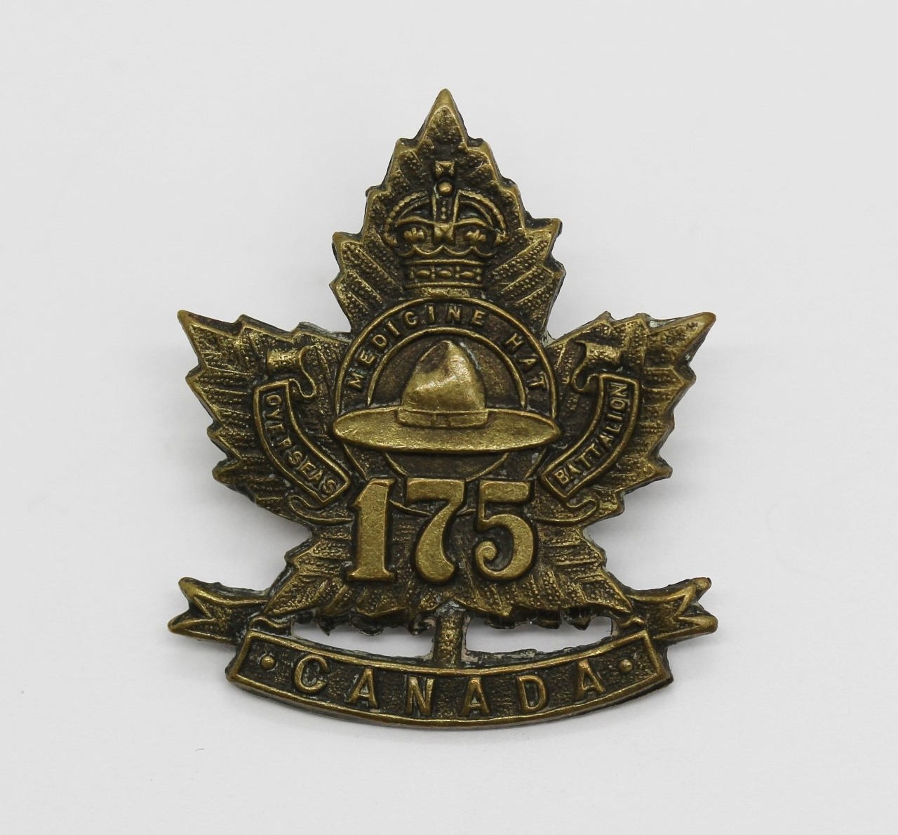 Canadian 175th (Medicine Hat) Infantry Bn. C.E.F. WW1 Collar Badge