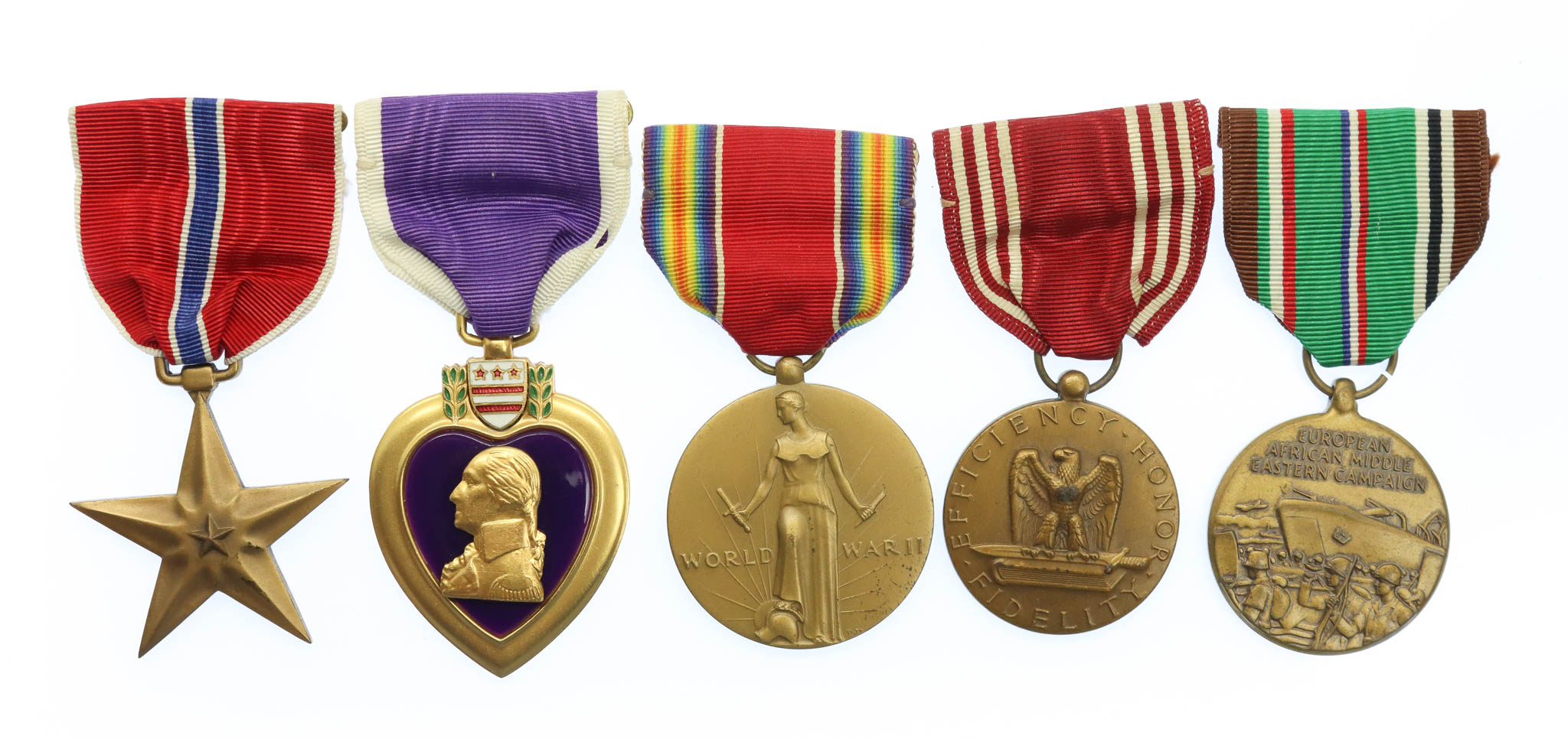 WW2 United States Army 'Battle of the Bulge' Casualty Medal Group of Five - Private William C. Parker, 28th Cavalry Reconnaissance Squadron - K.I.A.