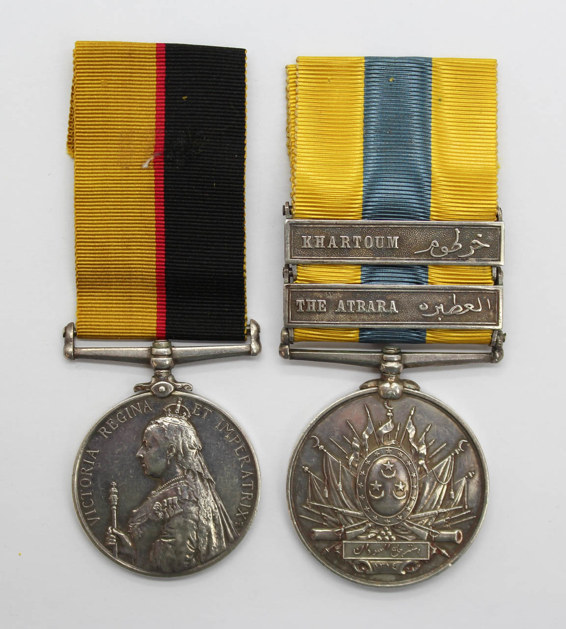 Queen's Sudan & Khedives Sudan (Clasps - The Atbara, Khartoum) Medal Pair - Pte. I. Wade, 1st Bn. Lincolnshire Regiment