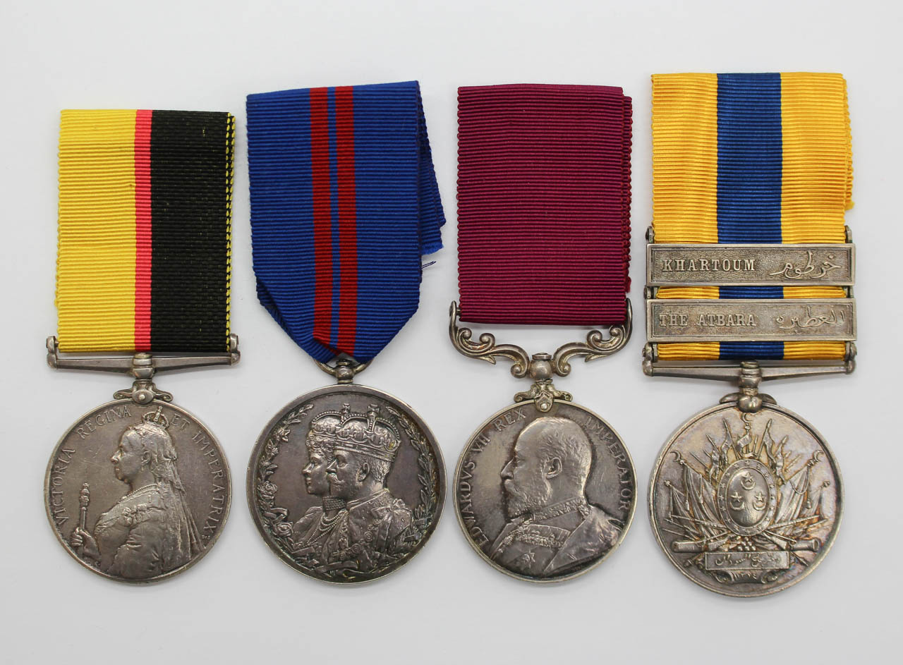 Queen's Sudan, 1911 Delhi Durbar, Edward VII LS&GC and Khedives Sudan (Clasps - The Atbara, Khartoum) Medal Group of Four - Pte. J. Moon, 1st Bn. Lincolnshire Regiment