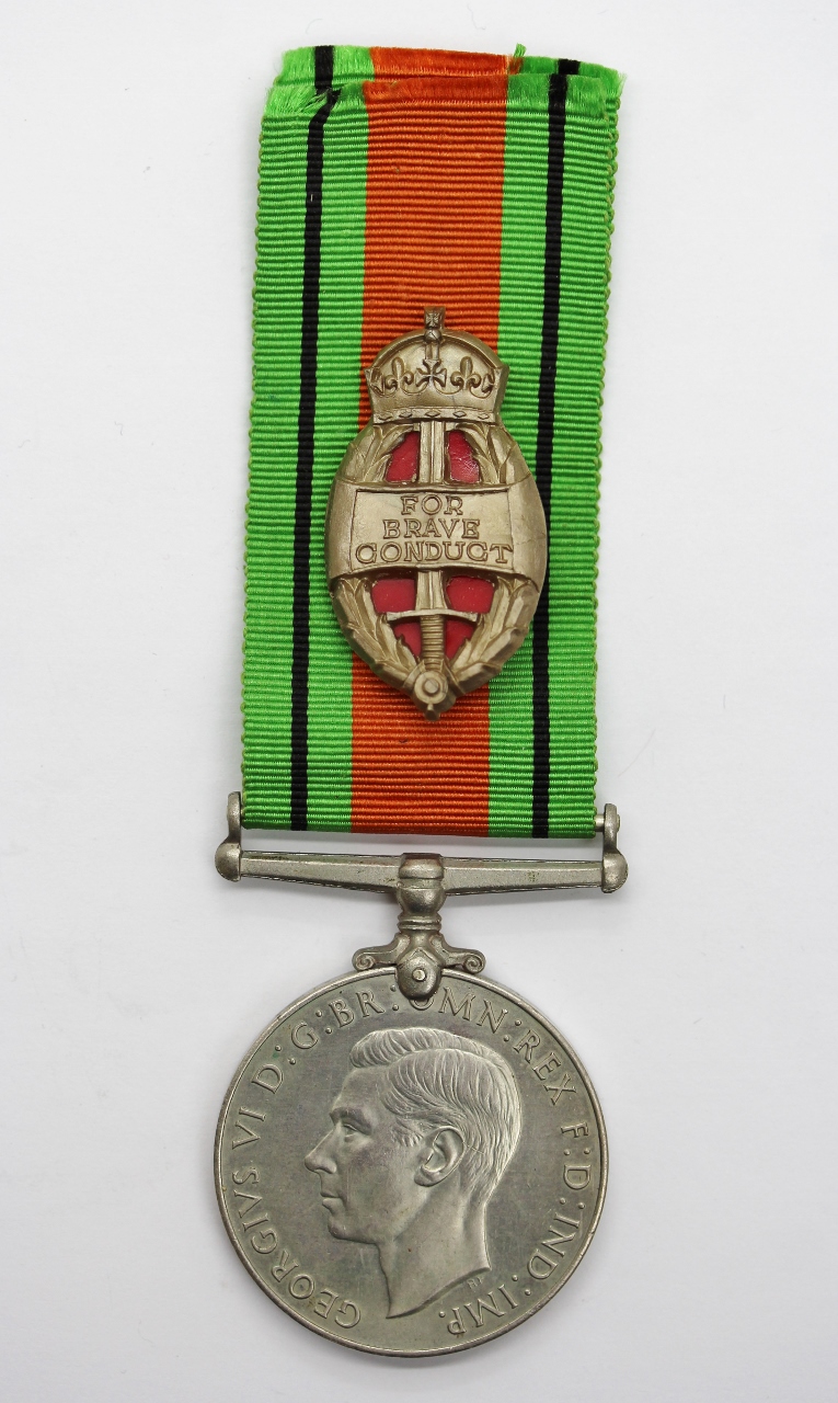 WW2 Defence Medal with King's Commendation for Brave Conduct