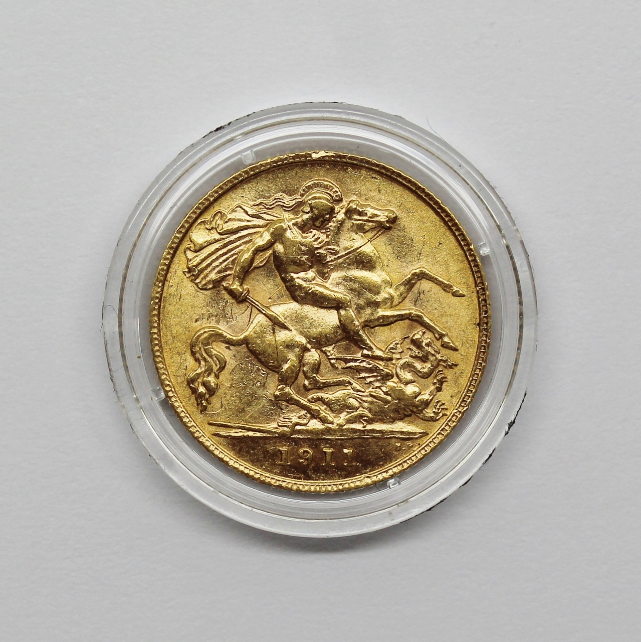 1911 George V 22ct Gold Half Sovereign Coin