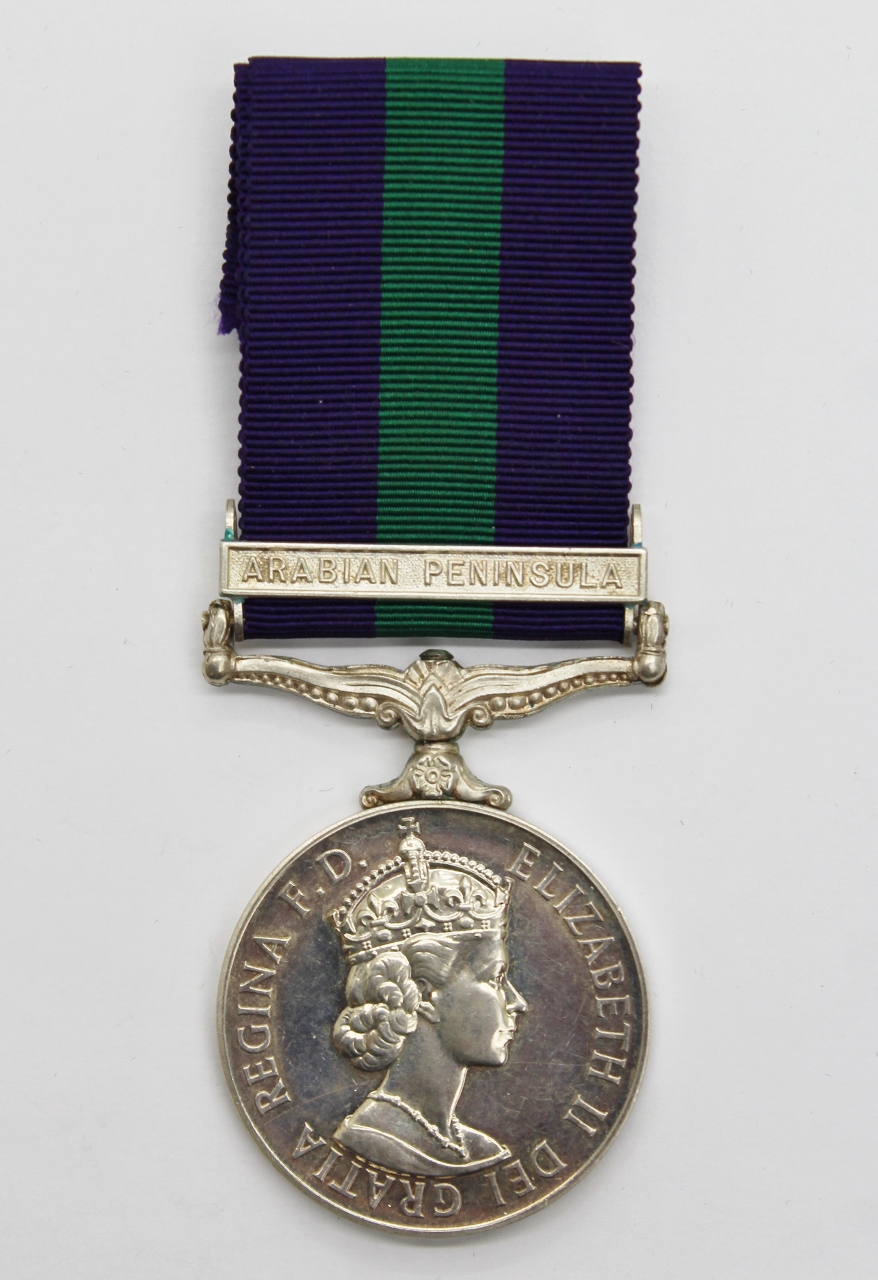 General Service Medal (Clasp - Arabian Peninsula) - A.C.1. R.W. O'Connell, Royal Air Force