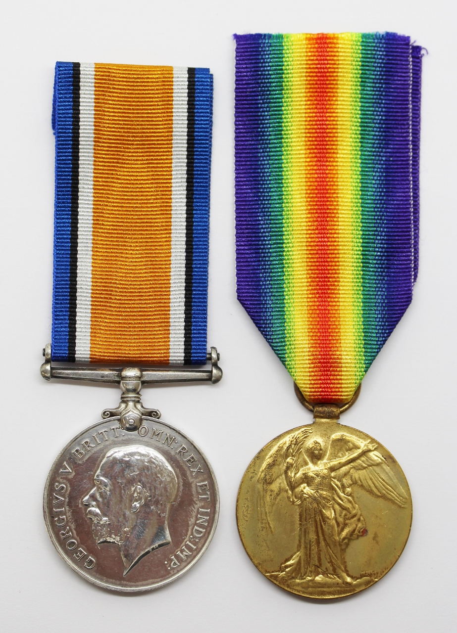 WW1 British War & Victory Medal Pair - Pte. J. Robinson, Labour Corps
