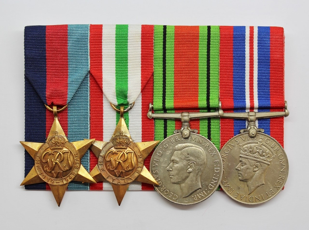 Unattributed WW2 Medal Group of Four - Court Mounted