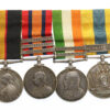 Queen's Sudan, QSA (Clasps - Cape Colony, Paardeberg, Johannesberg), KSA (Clasps - South Africa 1901, South Africa 1902) and Khedives Sudan (Clasps - The Atbara) Medal Group of Four - Pte. F. Stringer, Lincolnshire Regiment - Boer War Prisoner of War (Zilikats Nek)
