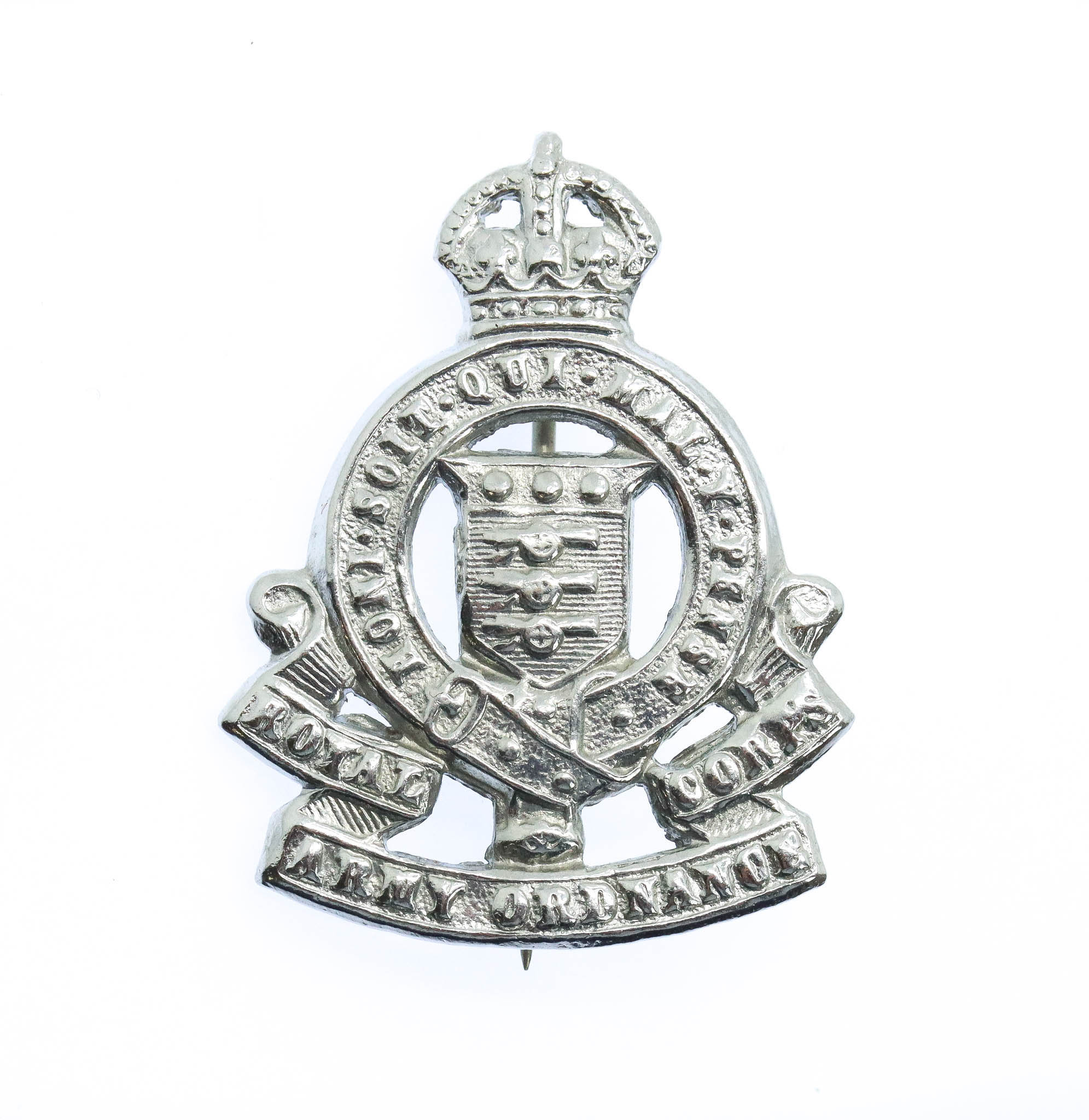Royal Army Ordnance Corps (R.A.O.C.) Sweetheart Brooch - King's Crown