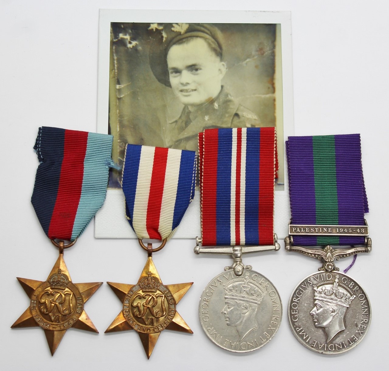 WW2 and General Service Medal (Clasp - Palestine 1945-48) Group of Four - Gnr. P.G. Phillips, Royal Artillery (Airborne)
