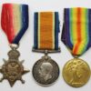 WW1 1914 Mons Star Medal Trio - Pte. G.W. Cunningham, 1st Bn. Lincolnshire Regiment - Wounded (Somme)