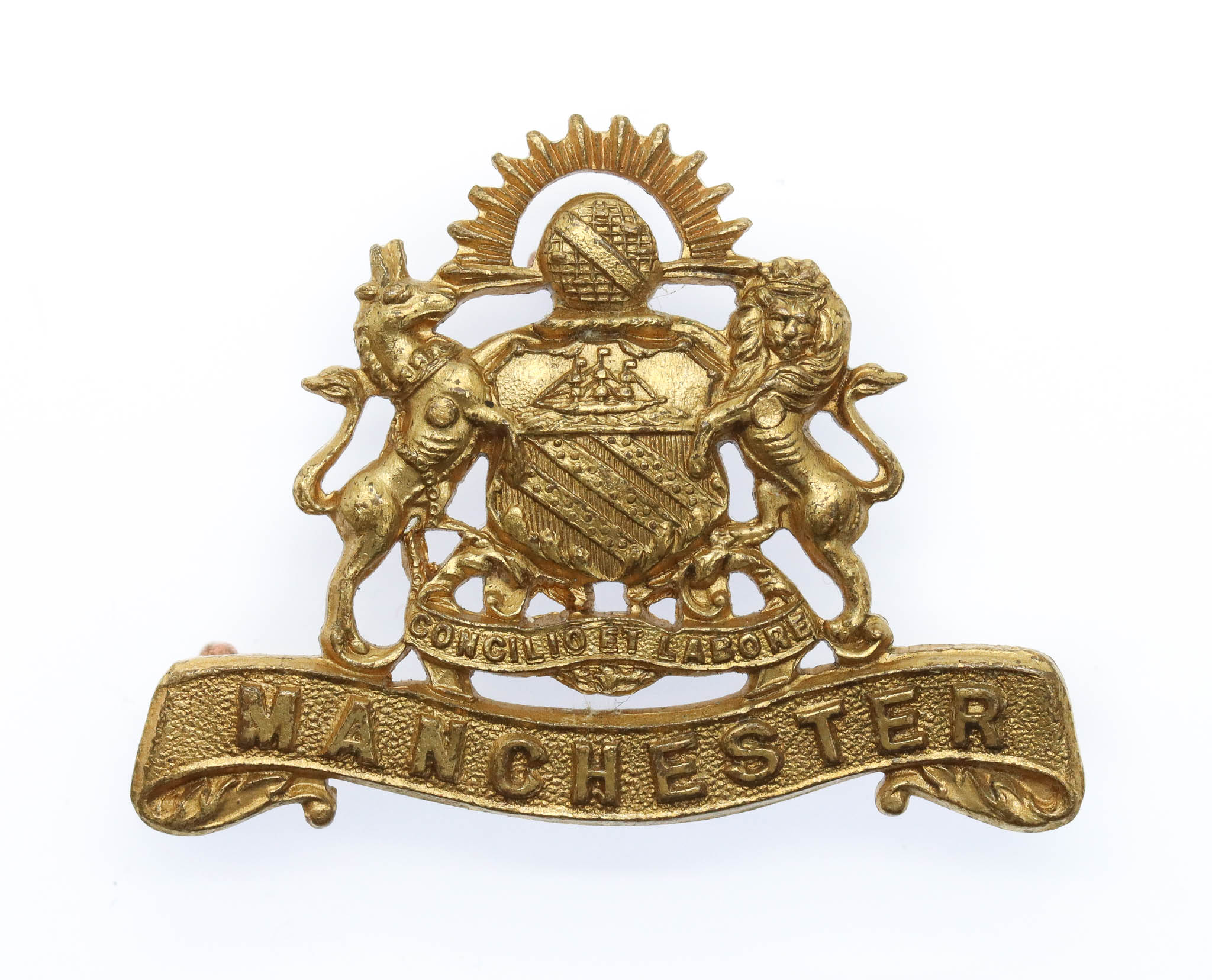 Manchester Regiment Officer's Gilt Collar Badge