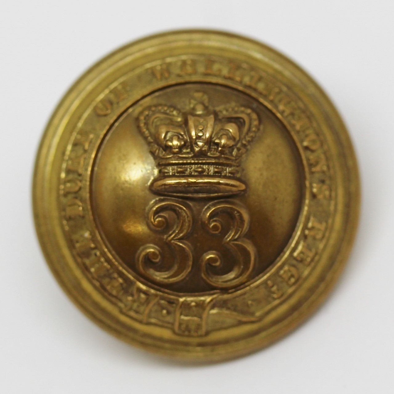Victorian 33rd (Duke of Wellington's) Regiment of Foot Officer's Button (Large)