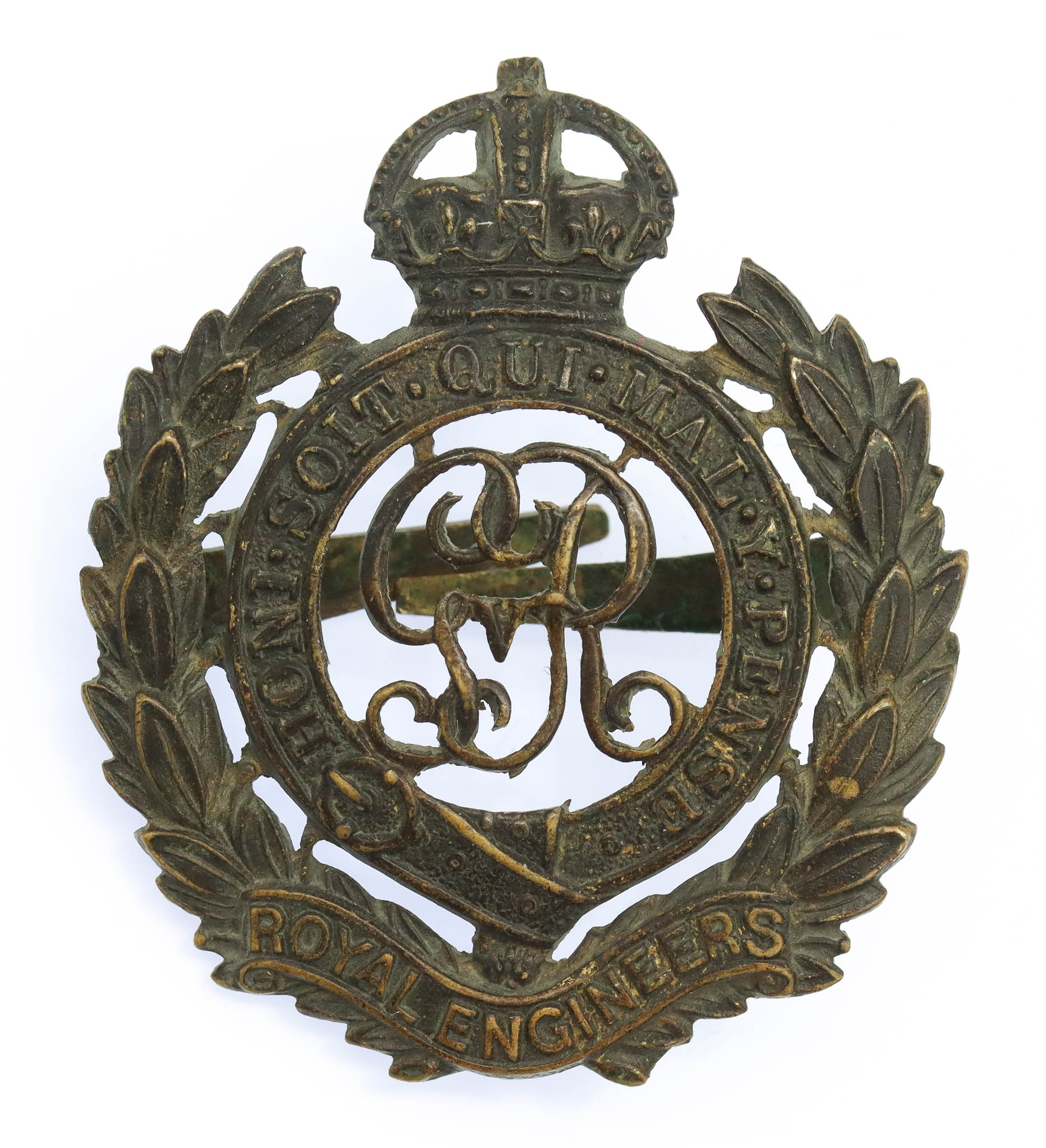 George V Royal Engineers Officer's Service Dress Cap Badge