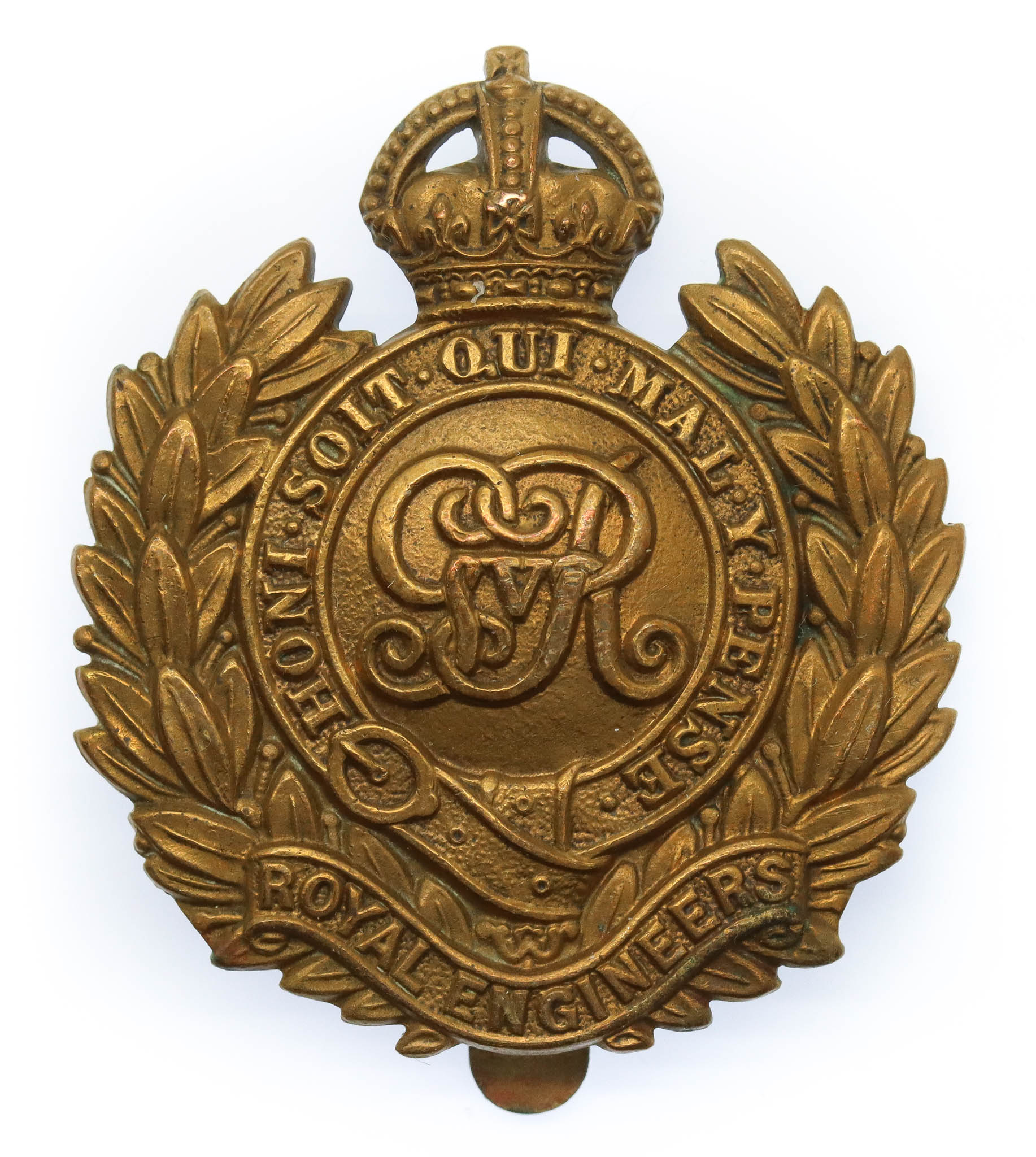 George V Royal Engineers Economy Cap Badge (Non Voided Centre).