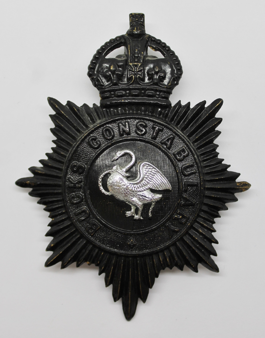 Buckinghamshire Constabulary Night Helmet Plate - King's Crown
