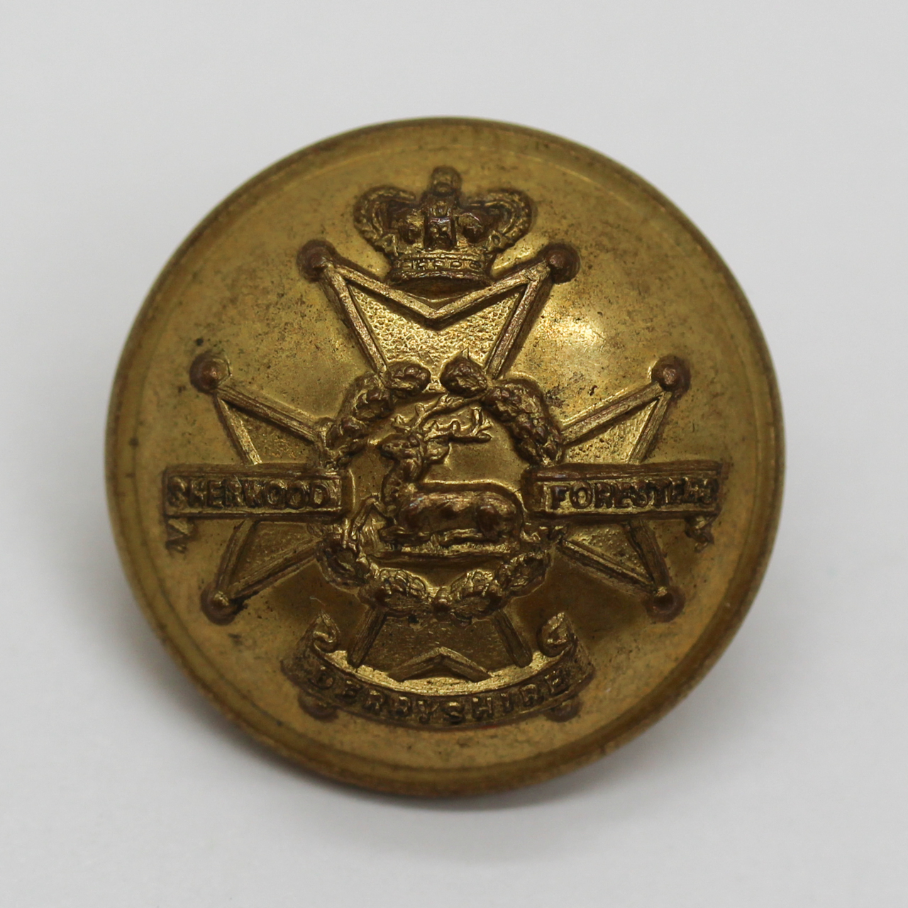 Victorian Derbyshire Regiment (Sherwood Foresters) Officer's Button (Large)