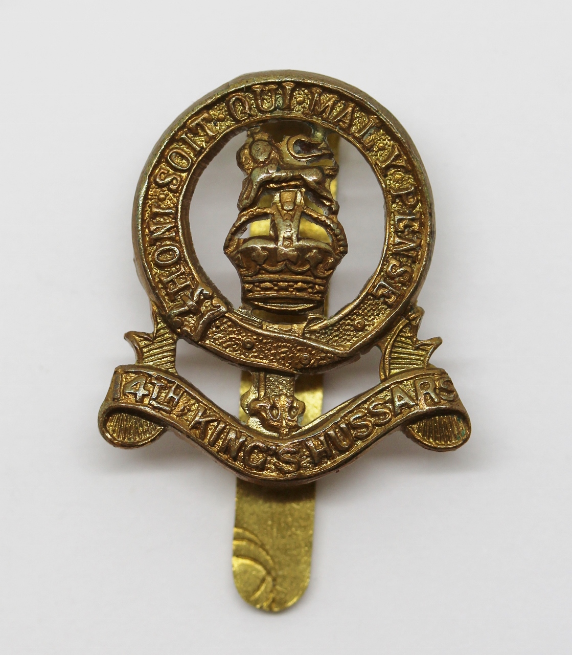 14th King's Hussars Small Cartwheel Cap Badge - King's Crown