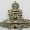 Royal Artillery Territorials 1908 White Metal Cap Badge - King's Crown