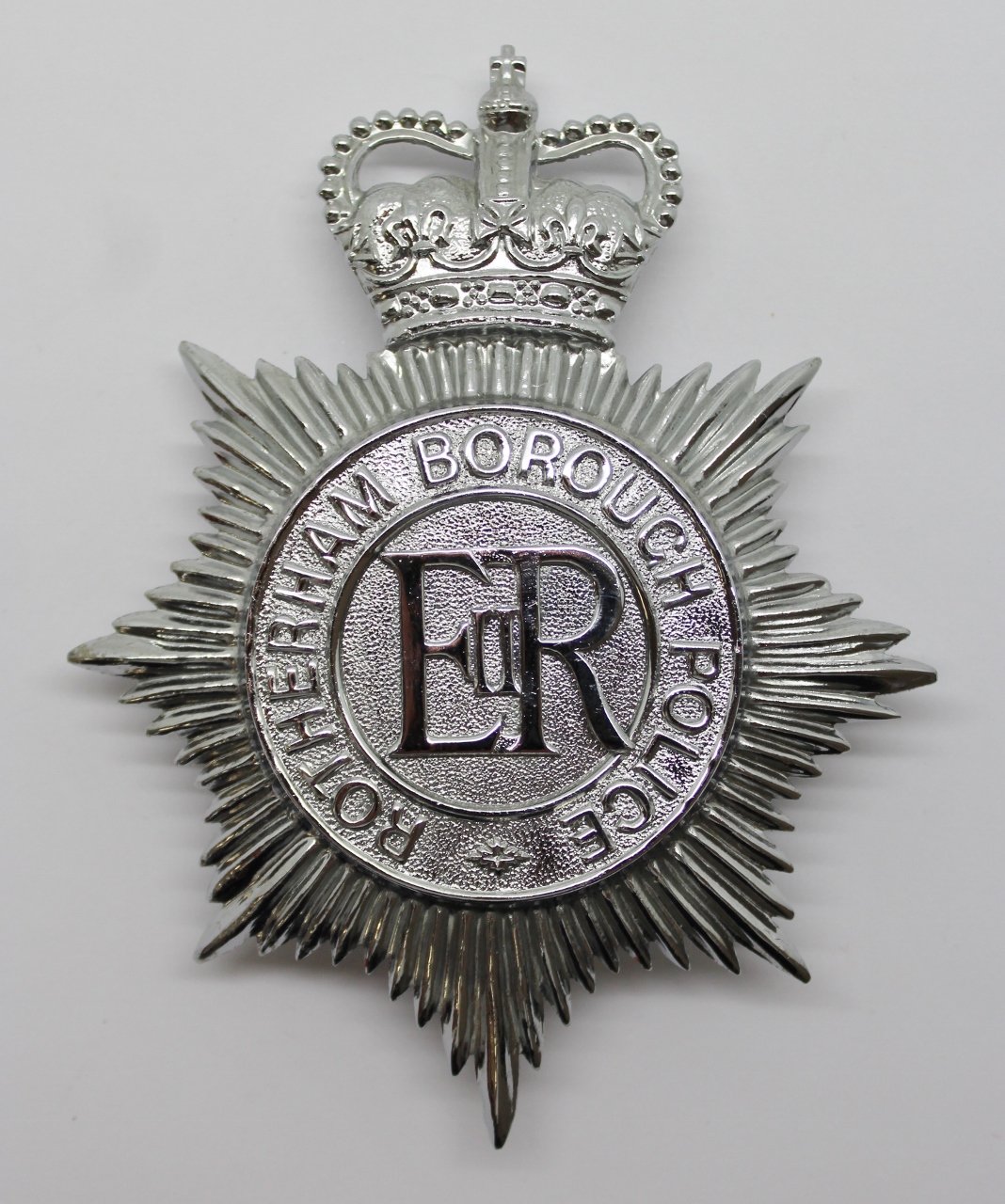 Rotherham Borough Police Helmet Plate - Queen's Crown