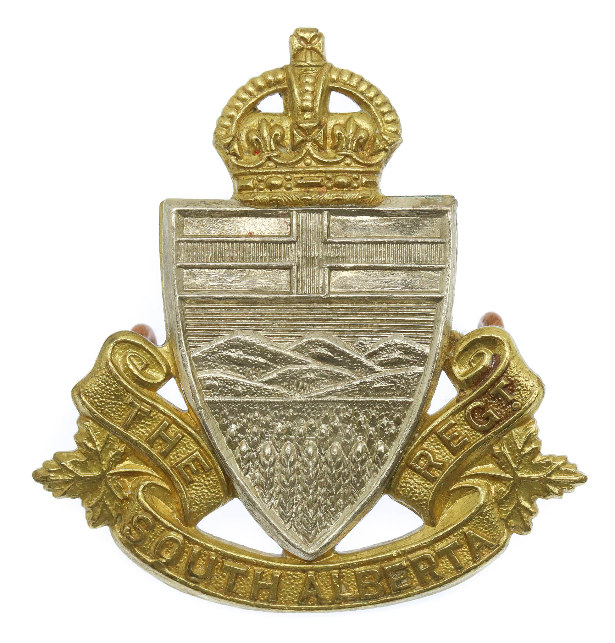 Canadian South Alberta Regiment Cap Badge - King's Crown