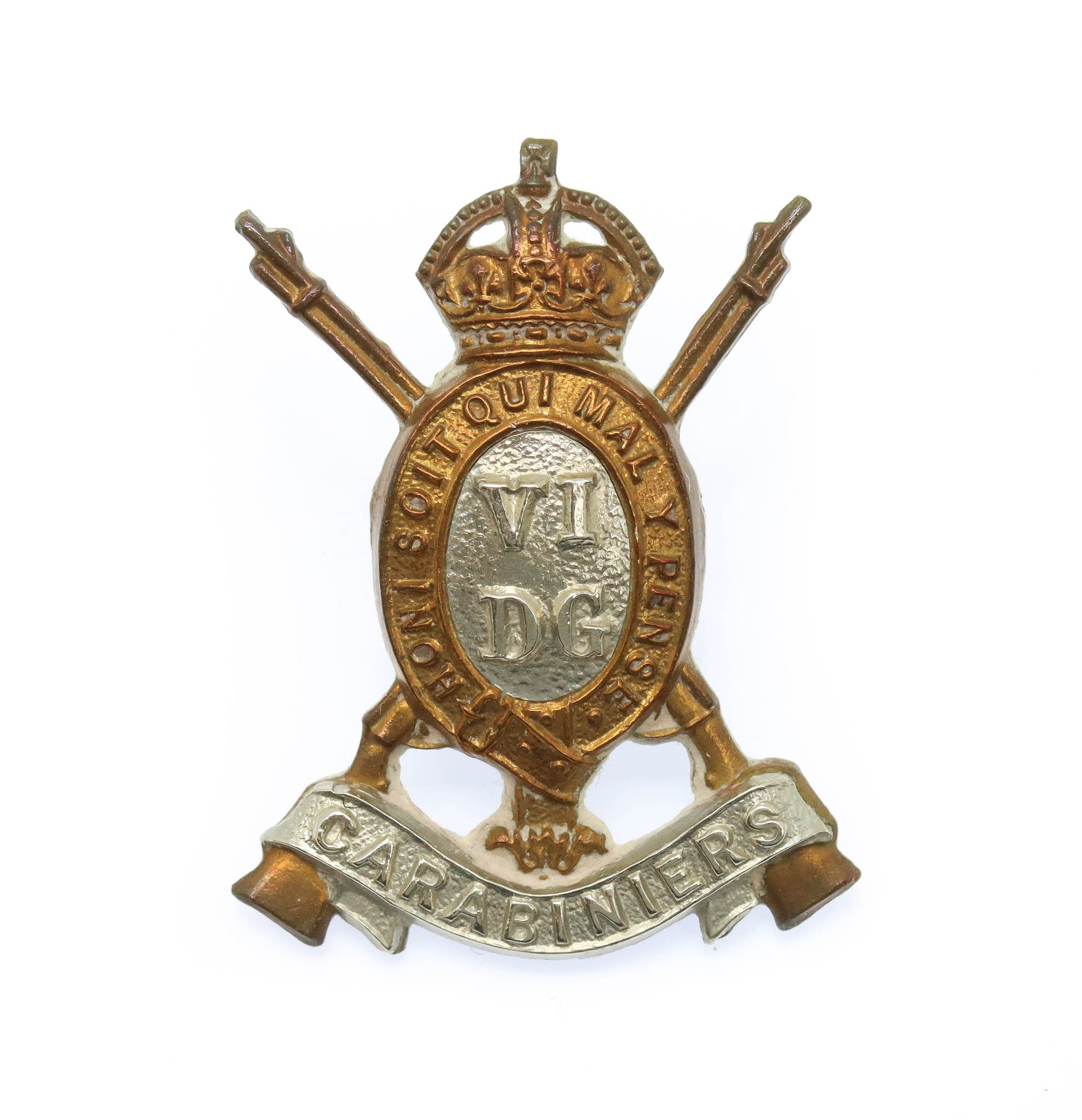 6th Dragoon Guards (Carabiniers) Collar Badge - King's Crown