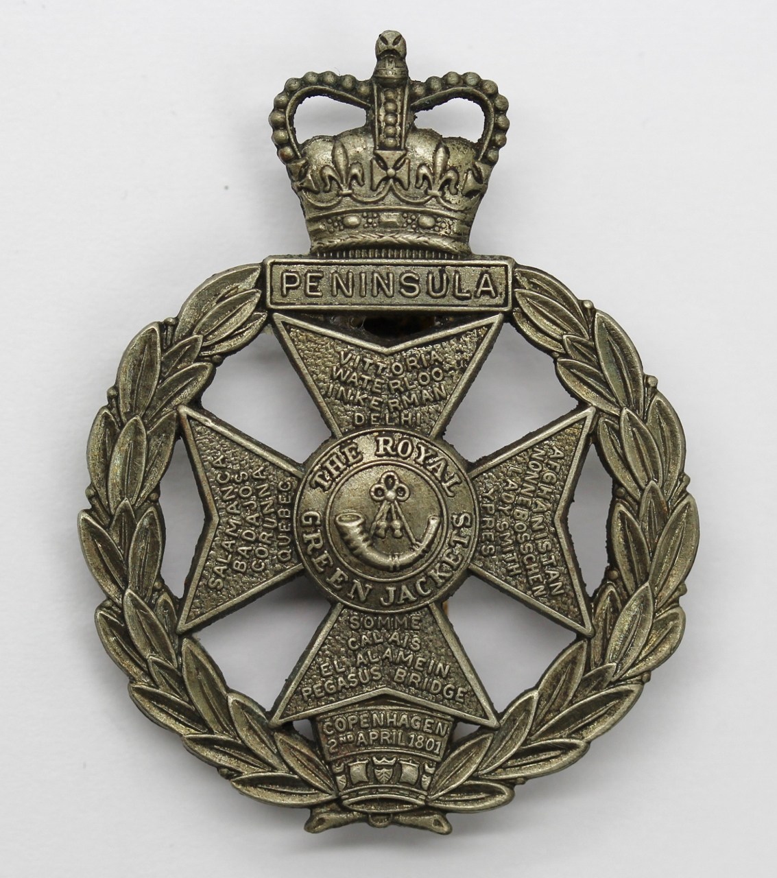 Royal Green Jackets Cap Badge - Queen's Crown