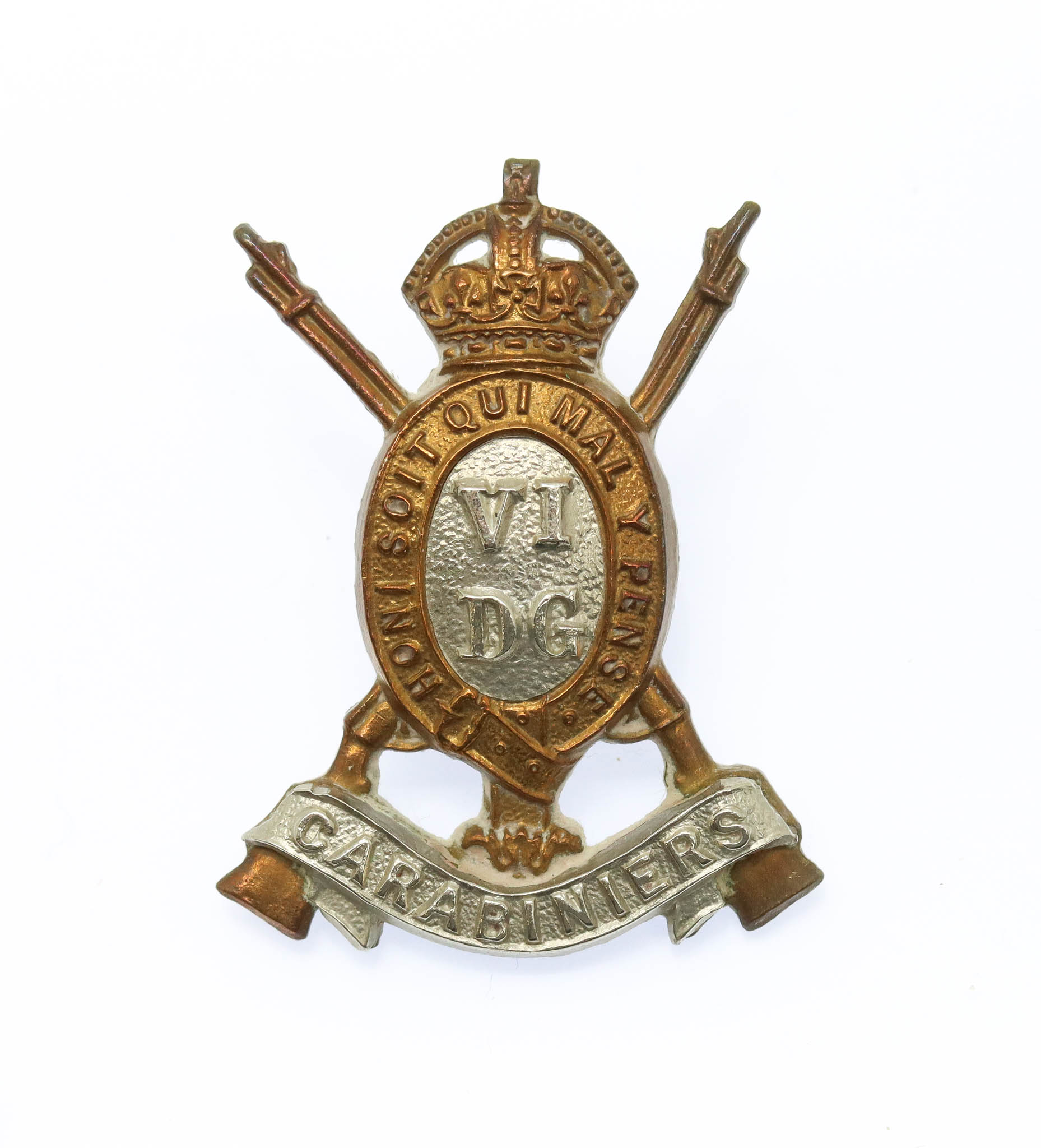 6th Dragoon Guards (Carabiniers) Collar Badge - King's Crown