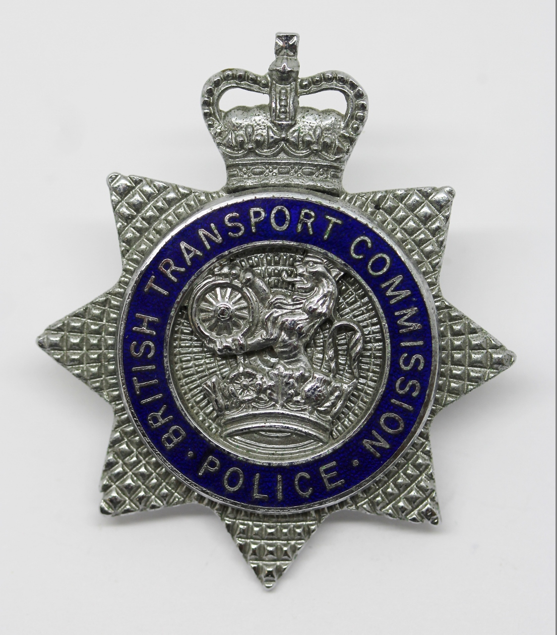British Transport Commission Police Senior Officer's Enamelled Cap Badge - Queen's Crown