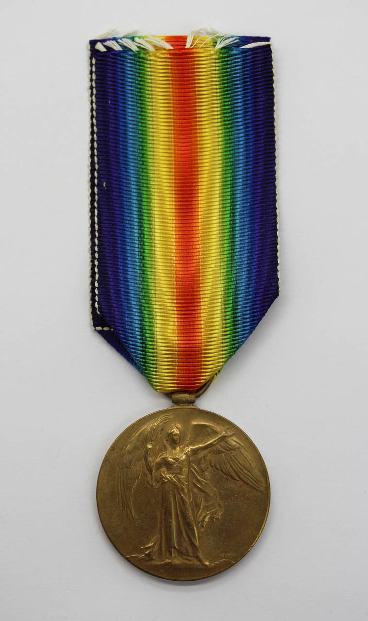 WW1 Victory Medal - Pte. L.S. Oliver, 7th Bn. East Kent Regiment (The Buffs) - Wounded