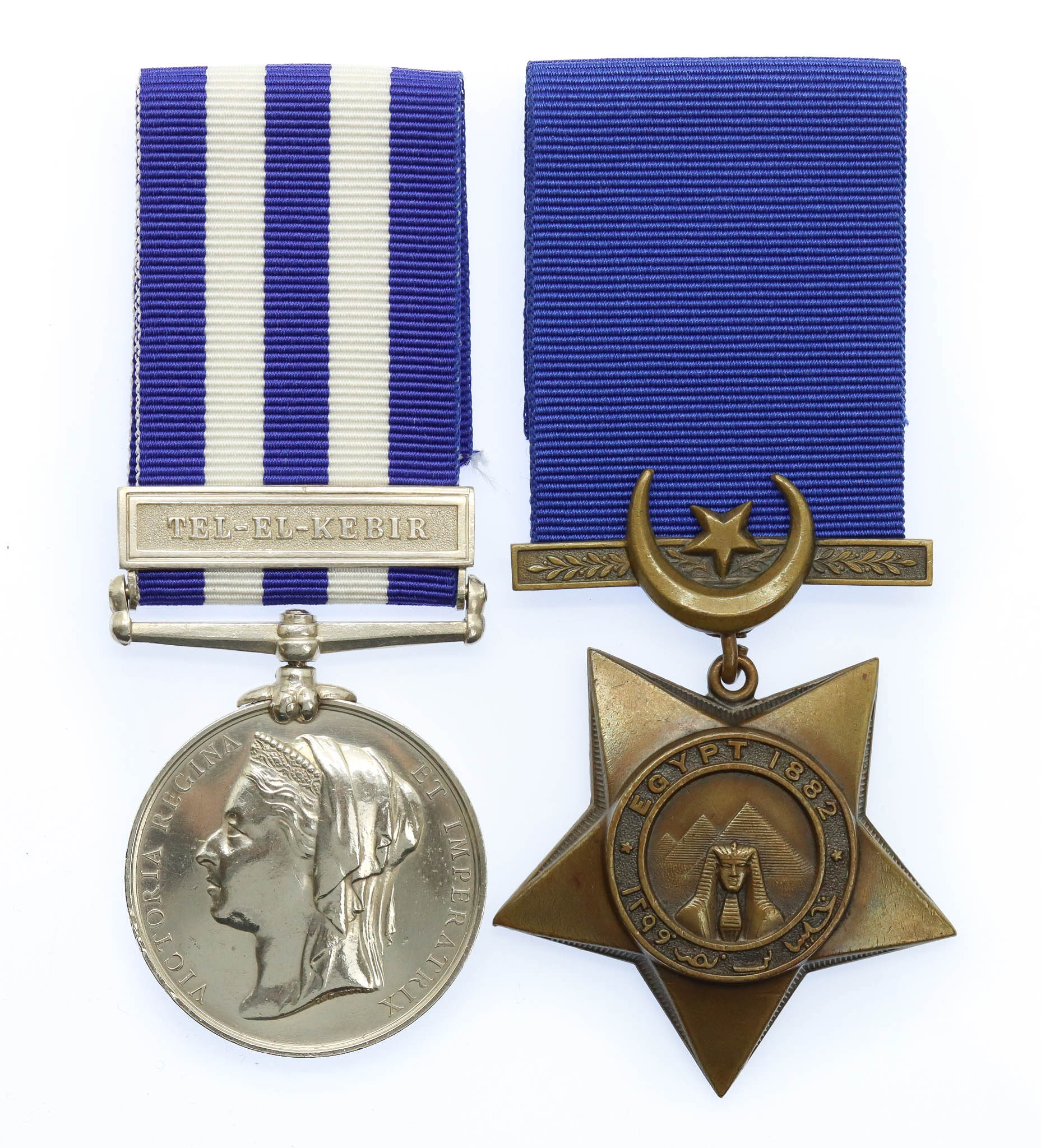 Egypt Medal (Clasp - Tel-El-Kebir) and 1882 Khedives Star - Pte. A. McDonald, 1st Cameron Highlanders