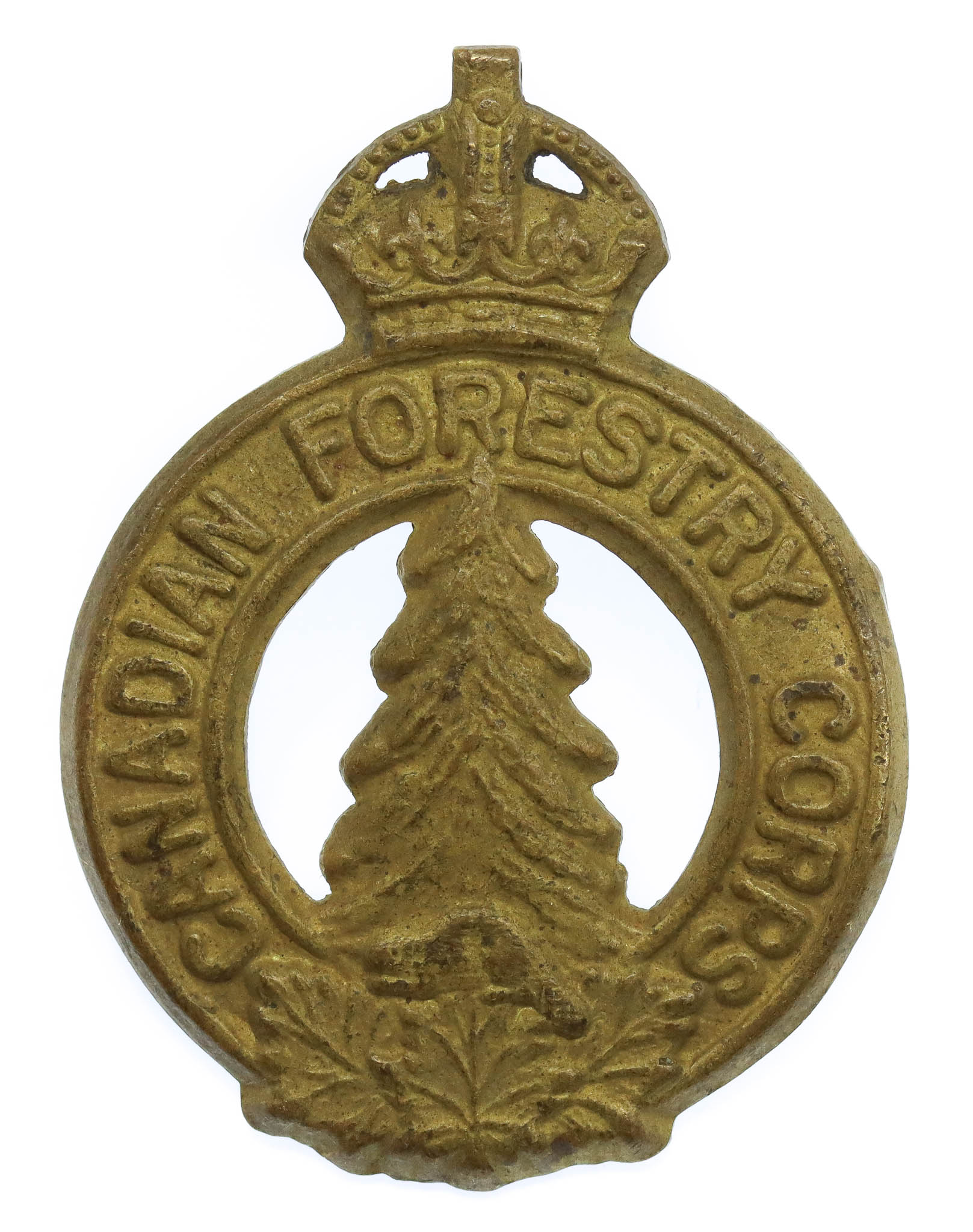 Canadian Forestry Corps Cap Badge - King's Crown