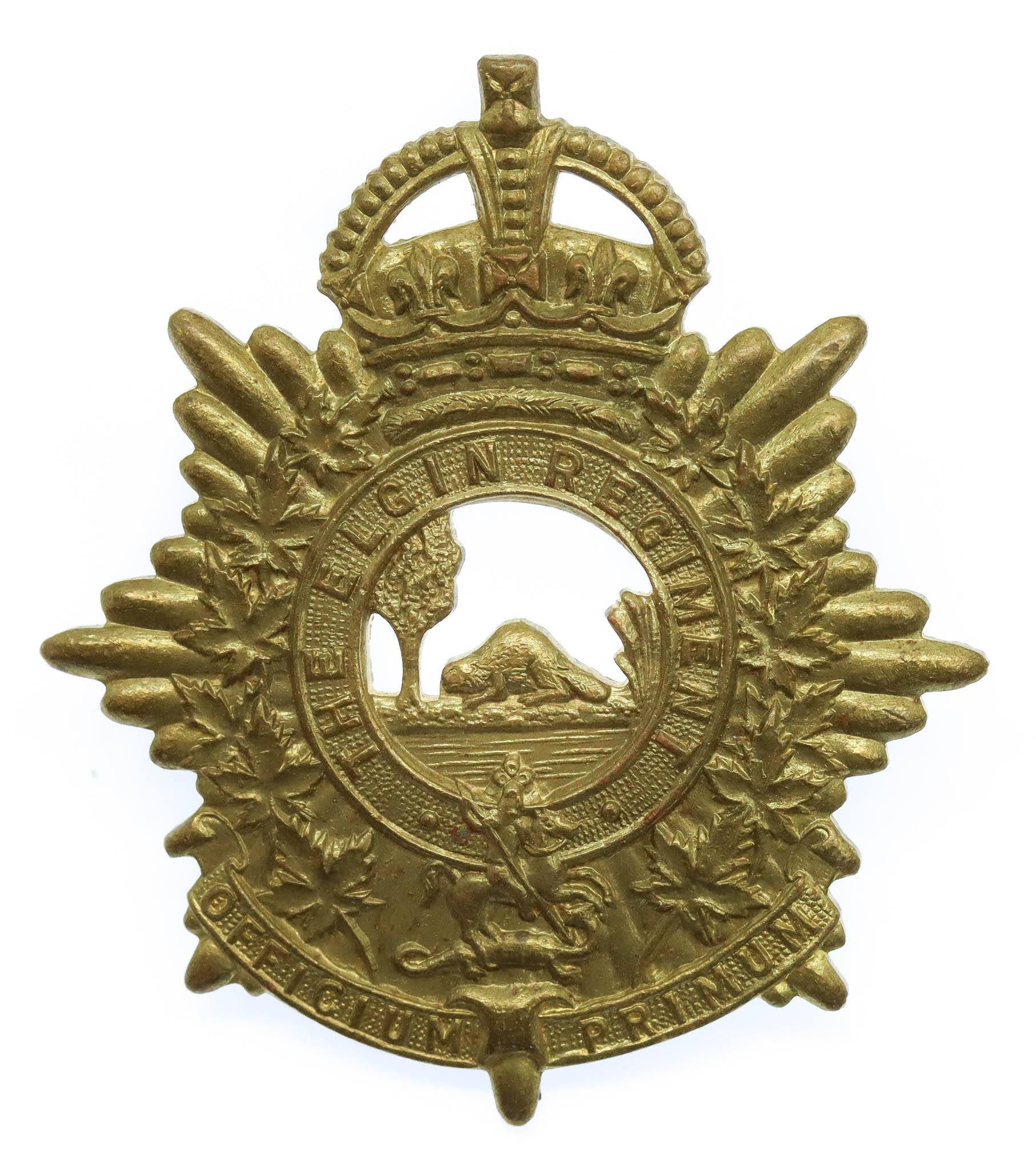 Canadian The Elgin Regiment Cap Badge - King's Crown