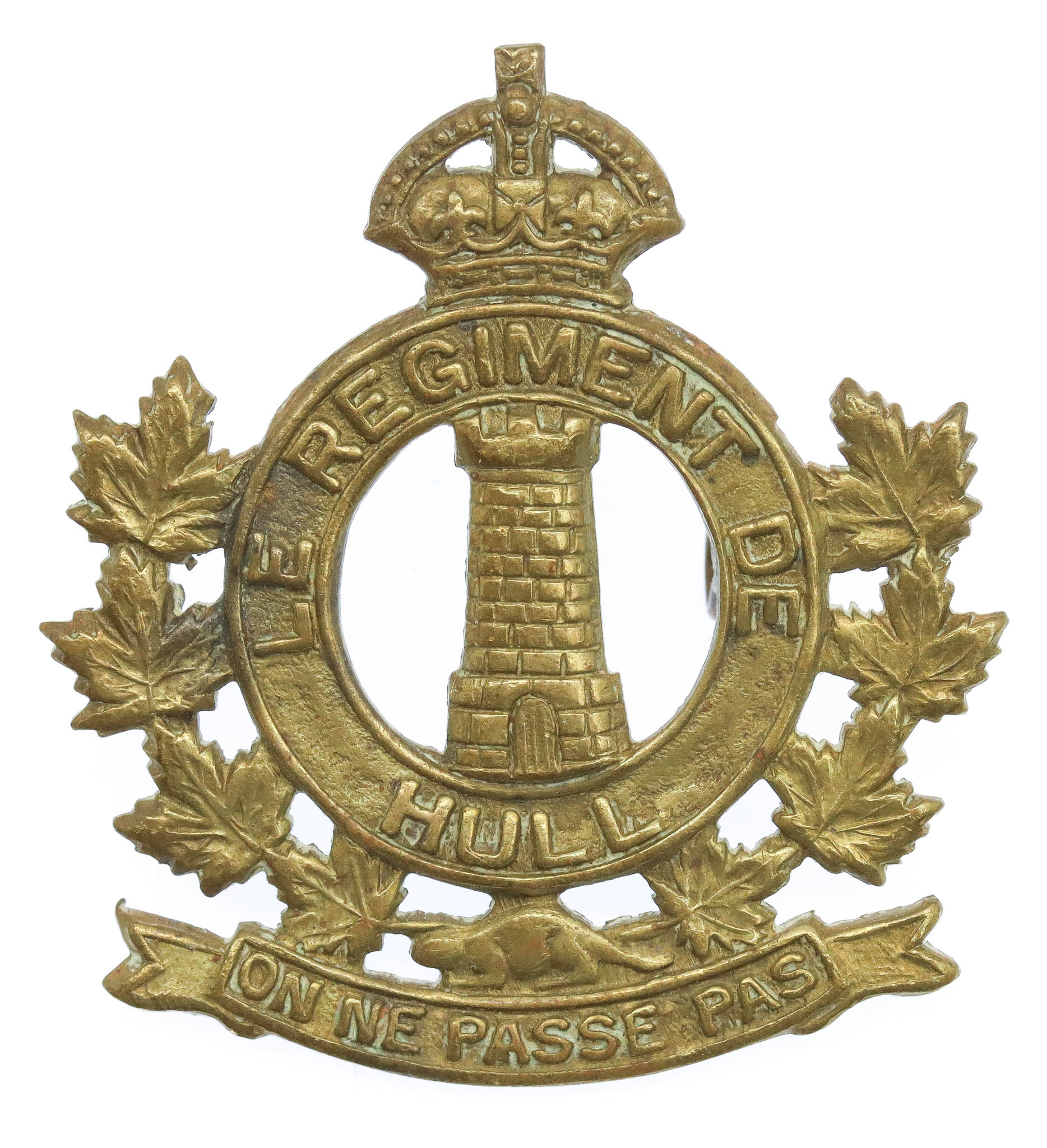 Canadian Le Regiment de Hull Cap Badge - King's Crown